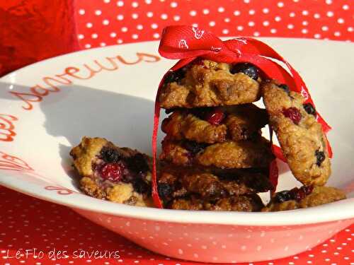 Cookies chocolat blanc, pistaches et fruits rouges