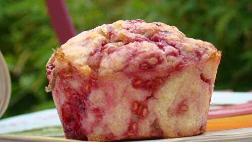 Muffins au nougat et framboises