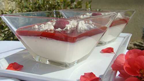 Panna cotta au caramel de framboises