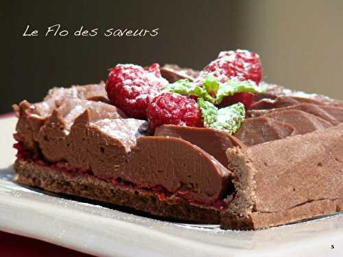 Tarte au chocolat et framboise