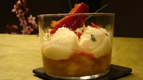 Verrine poire, brousse et magret