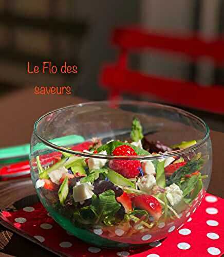 Salade de fraises et asperges en 2 textures