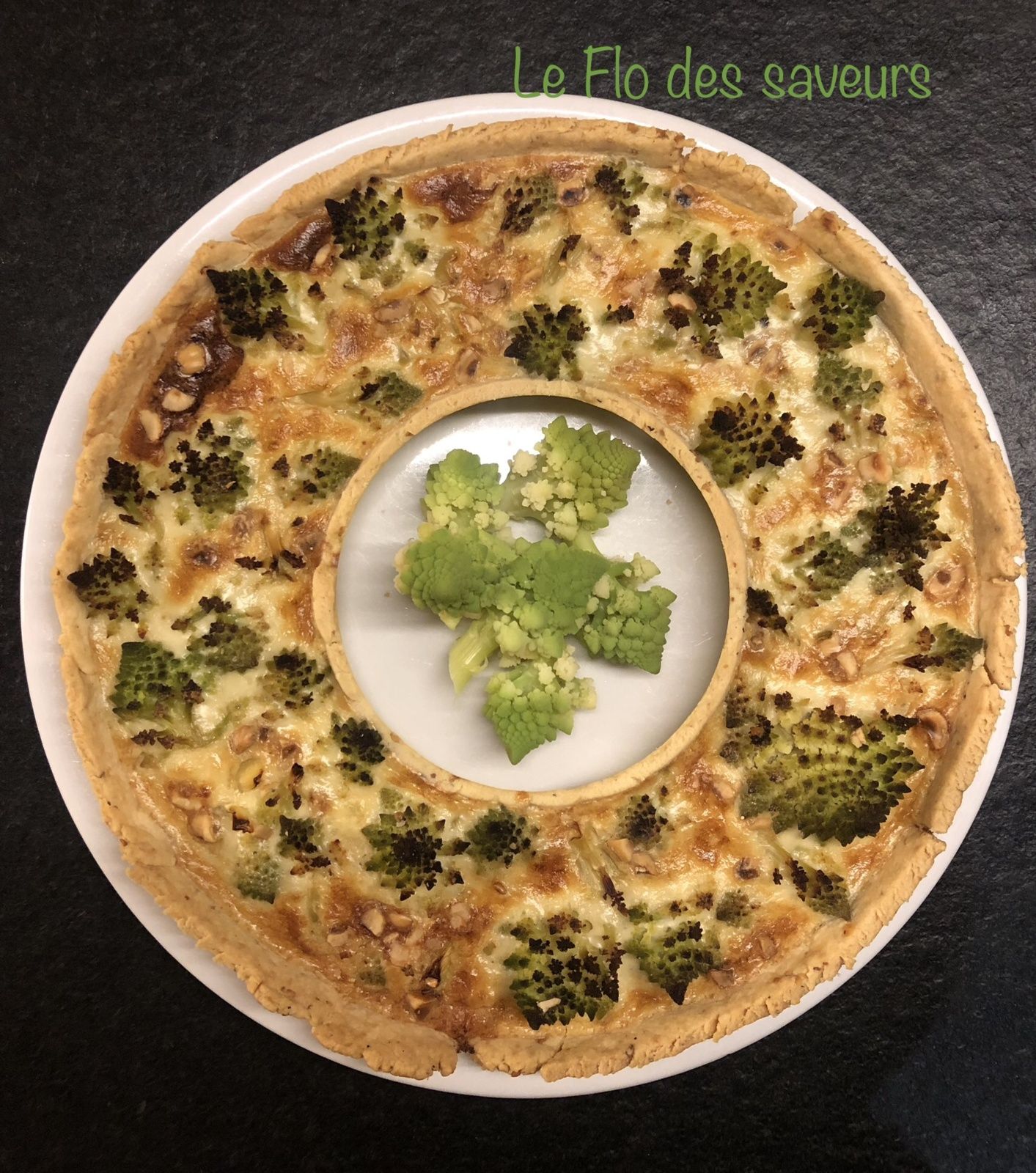 Tarte fromagère au chou romanesco