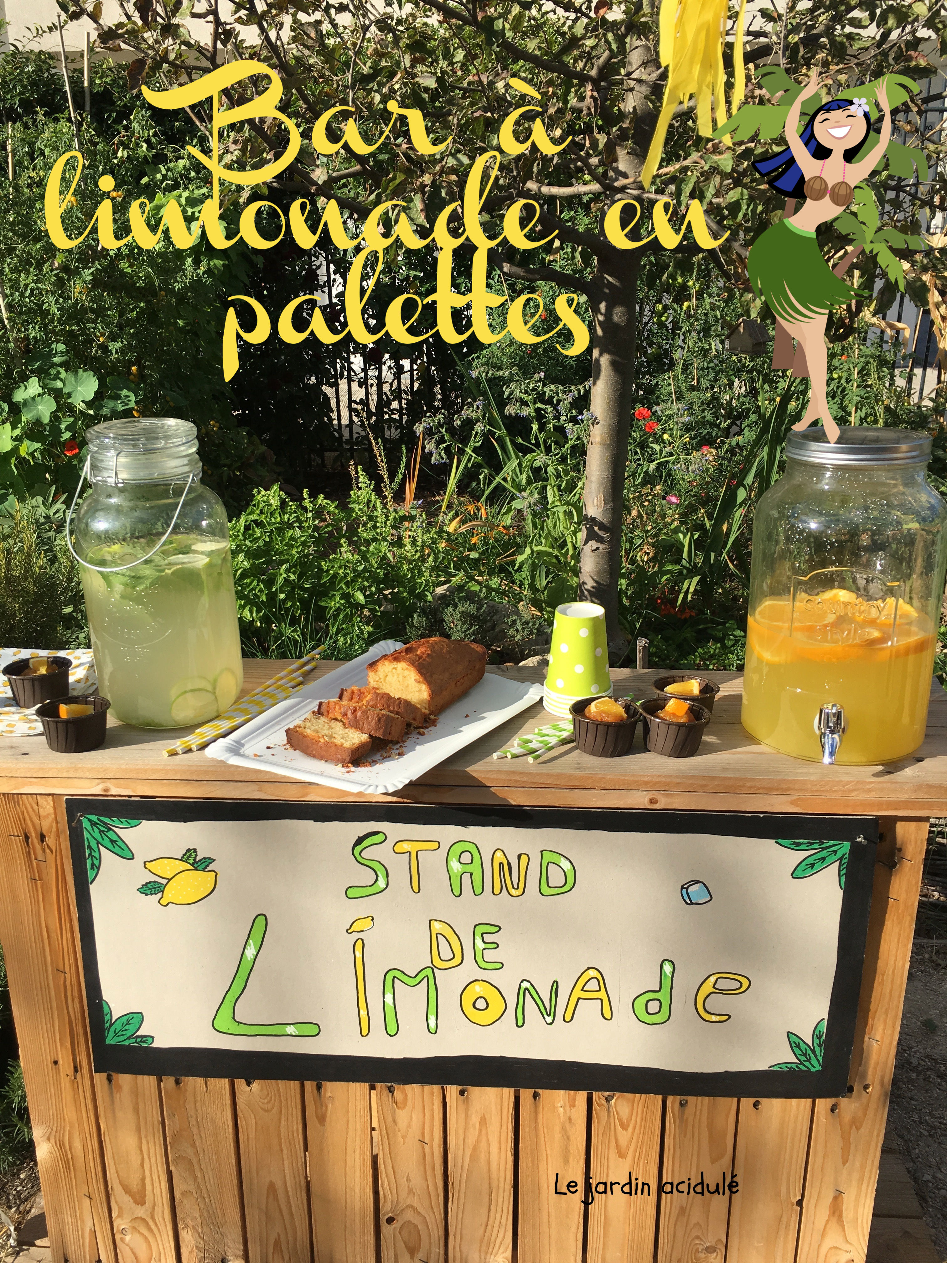 Bar à limonade en palettes - LE JARDIN ACIDULÉ