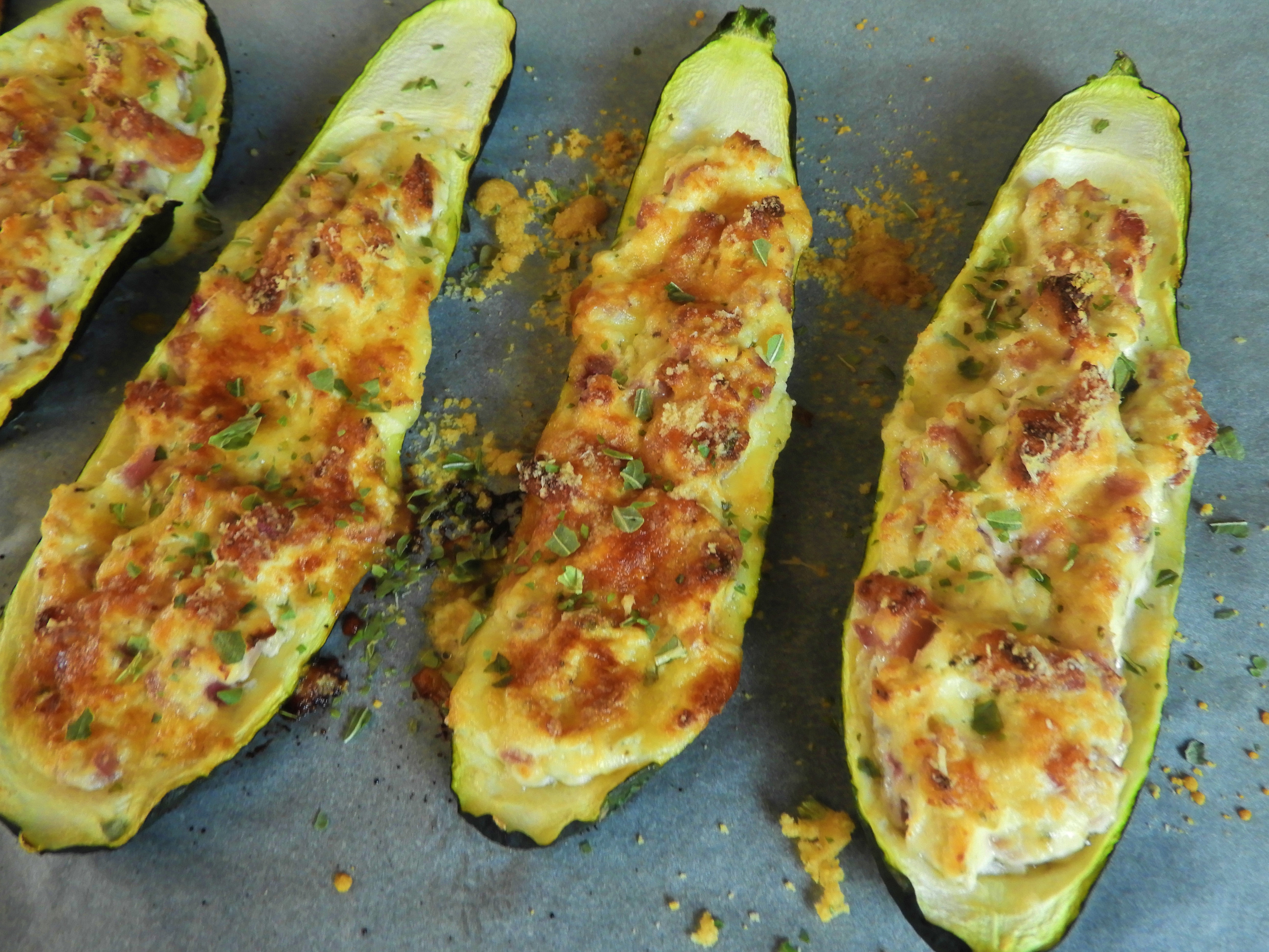 Courgettes farcies à la Ricotta et Mozzarella