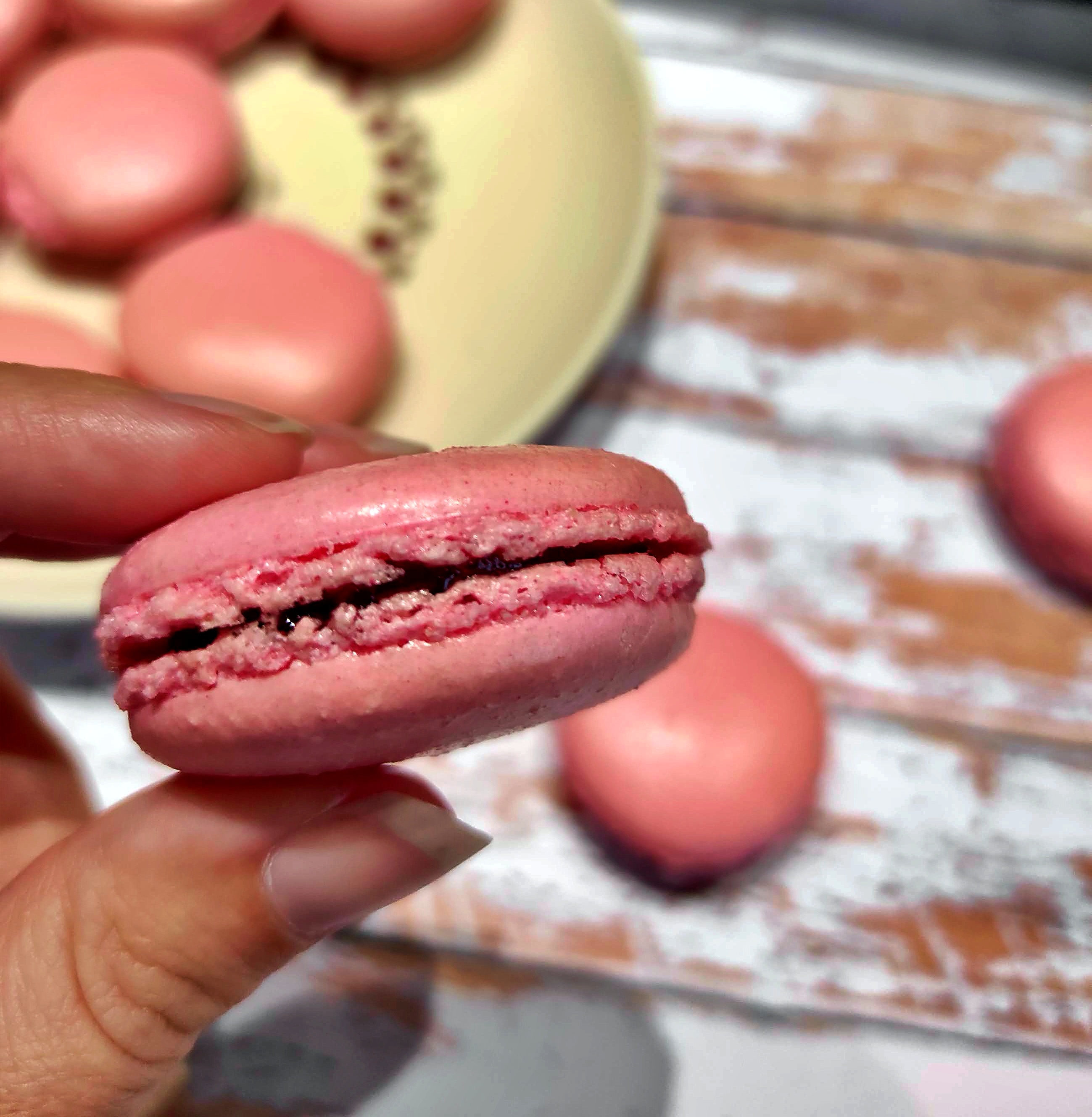 Macarons framboises