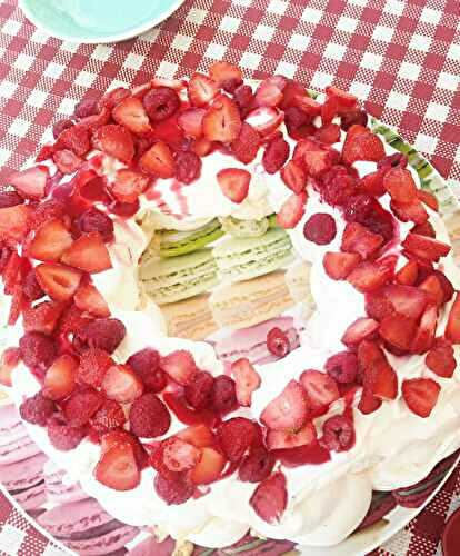 Pavlova fraises et framboises