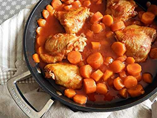 Poulet aux tomates et aux carottes