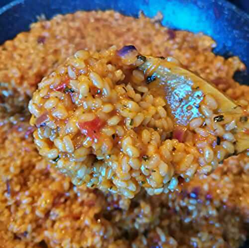 Risotto aux tomates et au basilic