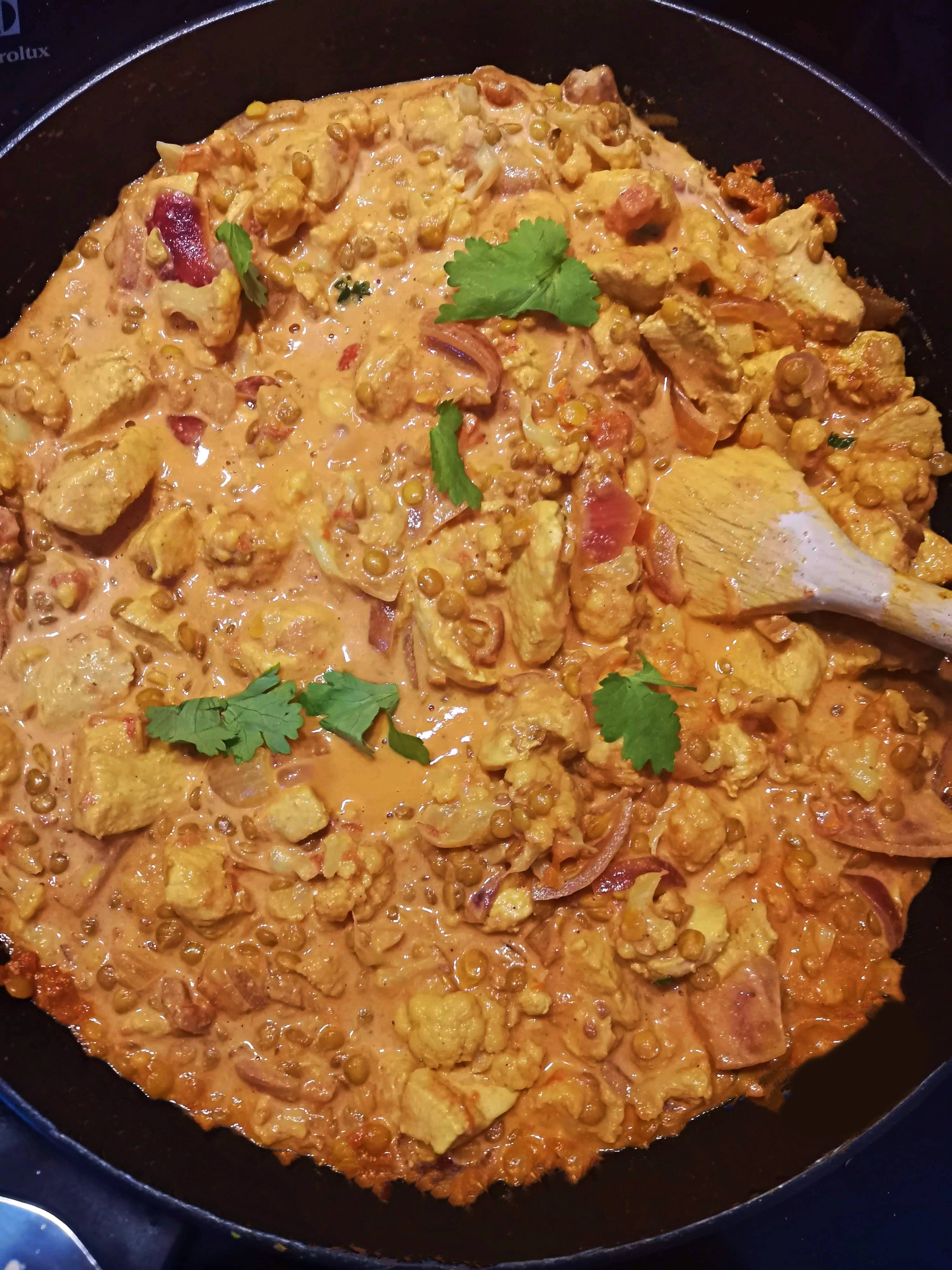 Dahl de poulet au curry