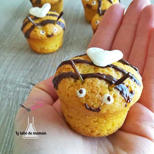 Mini muffins citron, miel et coeur chocolat blanc