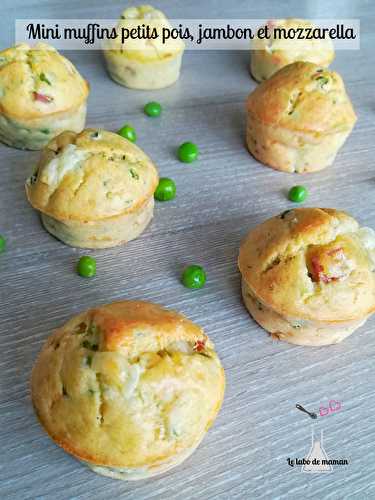 Mini Muffins petits pois, jambon et mozzarella ou kiri (companion ou non)