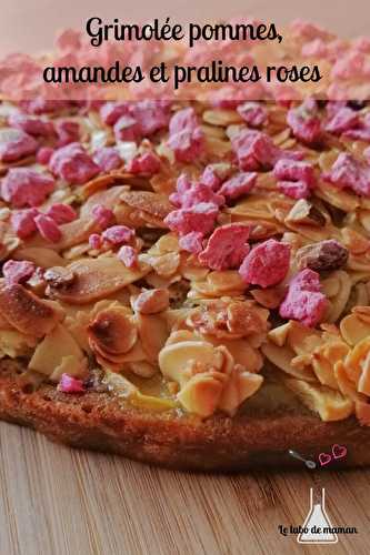 Grimolée pommes, amandes et pralines roses