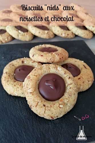 Biscuits "nids" chocolat et noisettes