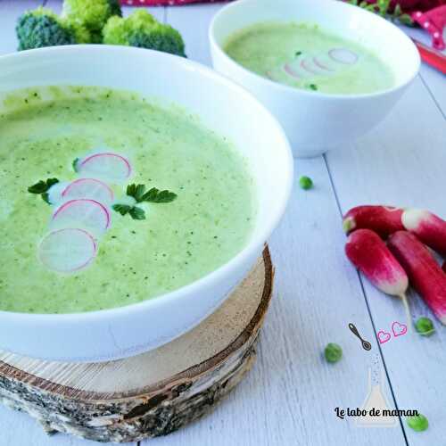 Velouté de brocoli et petits pois