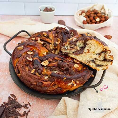 Babka au chocolat et à la noisette