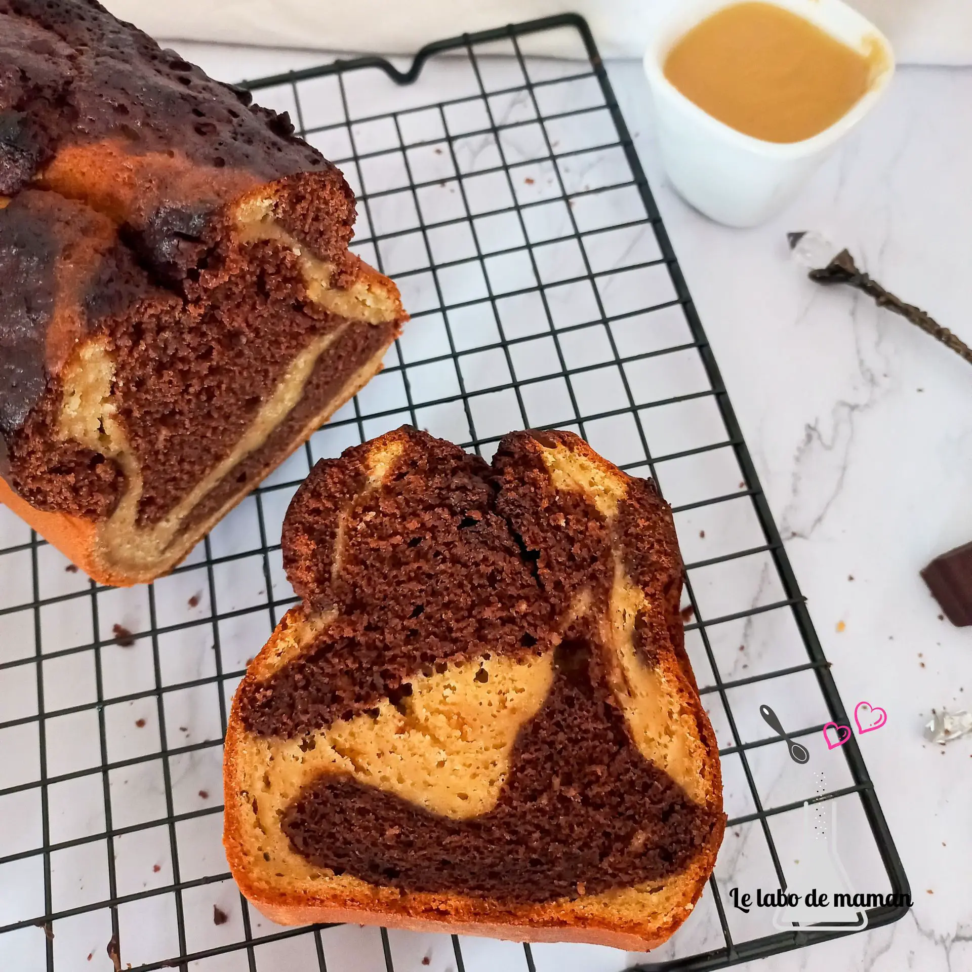 Marbré au beurre de cacahuètes et chocolat