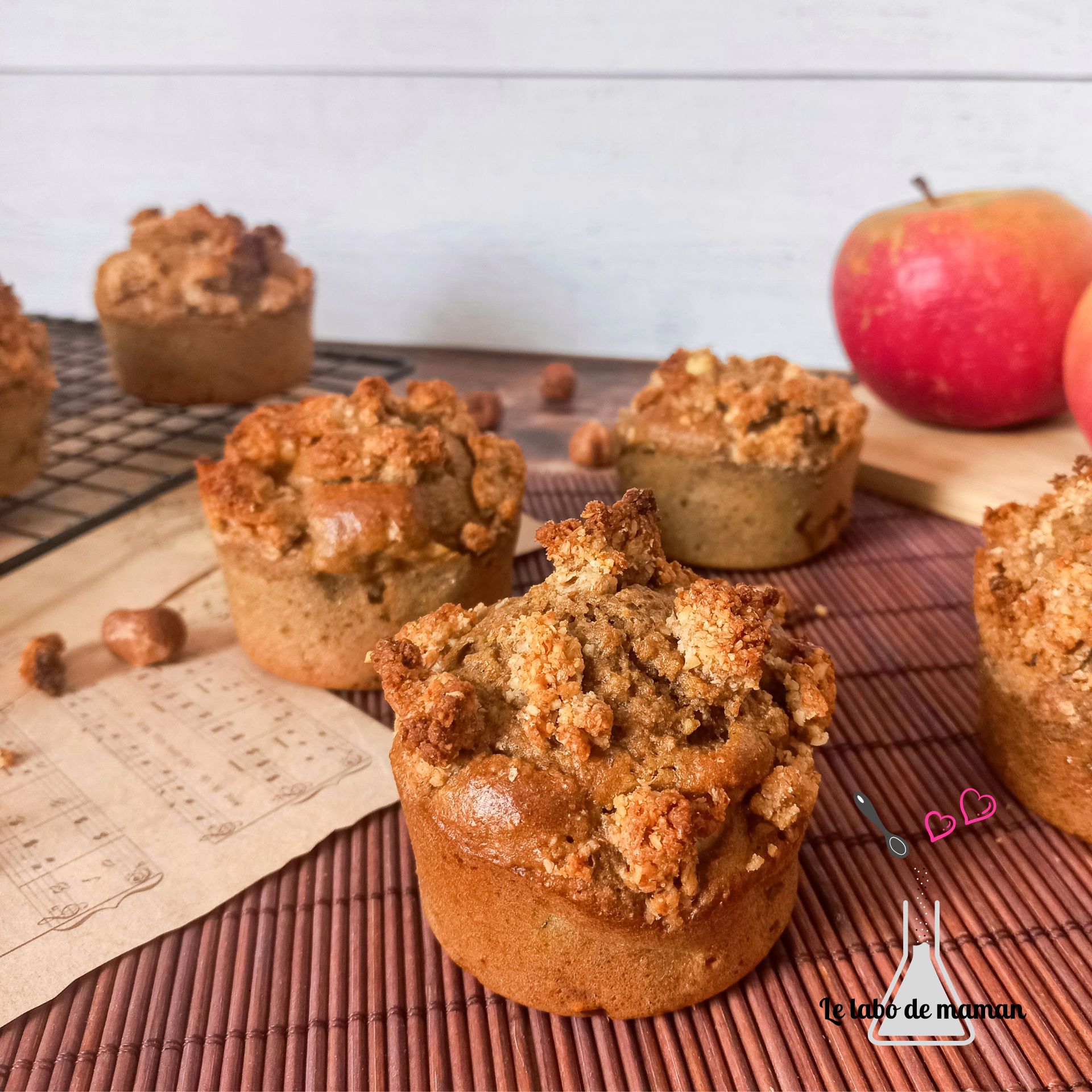 Muffins aux pommes avec crumble