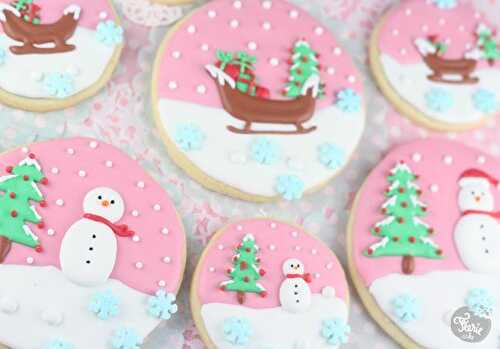 Biscuits décorés boules de neige - Féerie cake