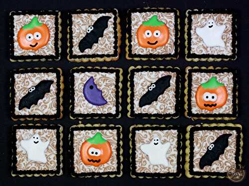 Biscuits décorés "Les tableaux d'Halloween"