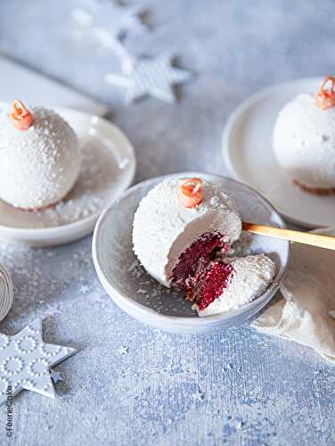 Boules de Noël coco, framboise et chocolat