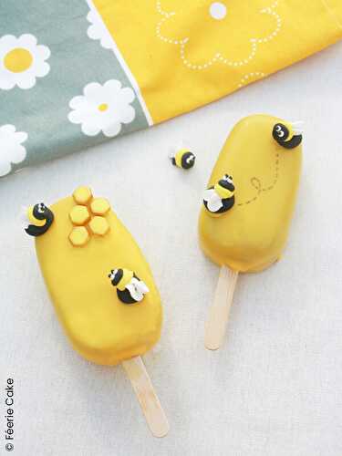 Cake pops bâtonnets de glace "abeilles"
