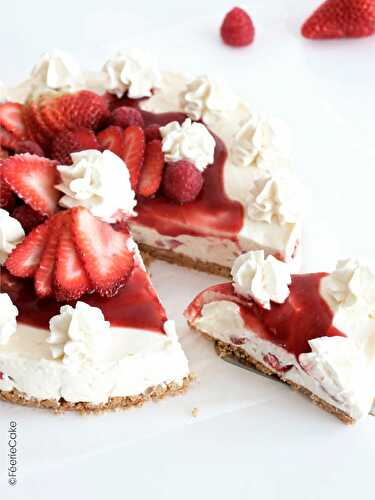 Cheesecake aux fraises sans cuisson - Féerie Cake