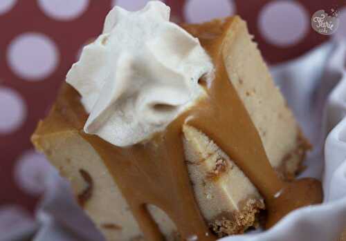 Cheesecake speculoos, sauce speculoos et chantilly au café