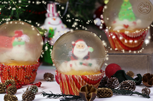 Cupcakes Noël en boule de neige - Féerie Cake