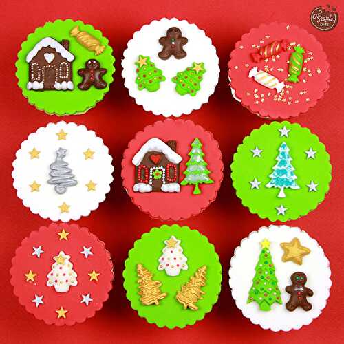 Cupcakes Noël : les toppers en pâte à sucre - Féerie Cake blog