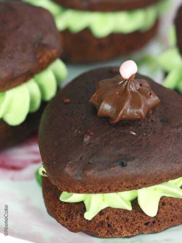 La recette des whoopies pies chocolat-pistache - Féerie Cake