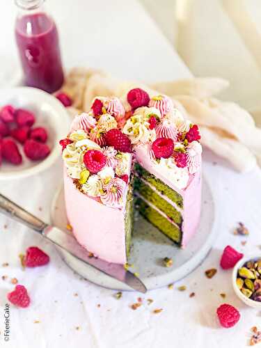 Layer cake pistache et framboise