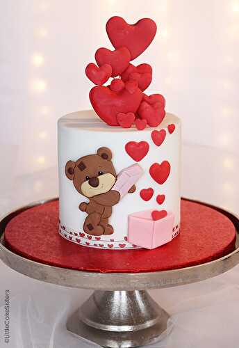 Le gâteau "L'ourson de la Saint Valentin" - tutoriel