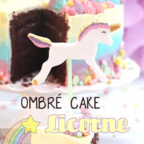 Ombré cake pastel et licorne