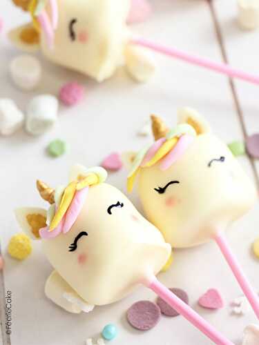 Recette de Marshmallow cake pops licorne - Féerie Cake