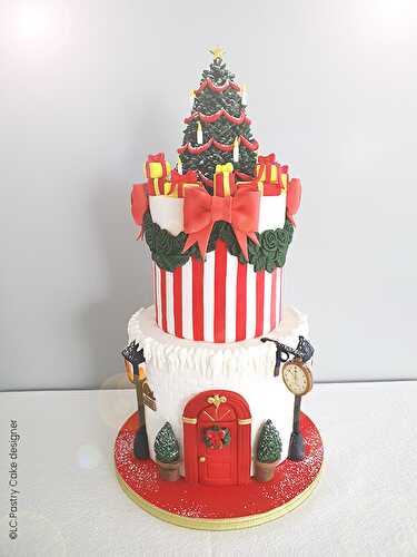 Gâteau de Noël en pâte à sucre - Féerie cake
