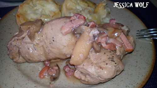 PAUPIETTES DE VEAU AU VIN BLANC ET CHAMPIGNONS