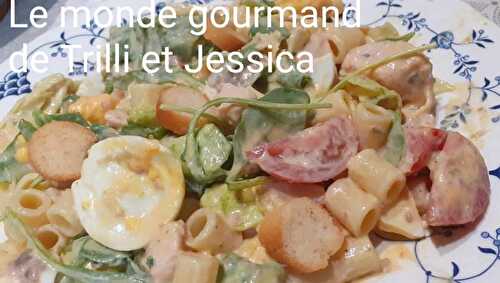 SALADE DE PÂTES SAUCE CAESAR  - Le monde gourmand deTrilli et Jessica