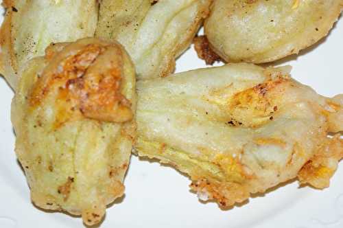 Beignets de fleurs de courgettes farcies