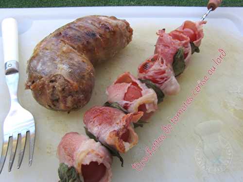 Brochettes de tomates cerise au lard