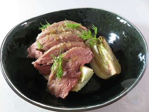 Canard au fenouil, sauce gingembre et miel