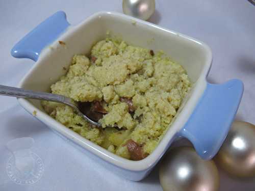 Crumble de foie gras aux pommes