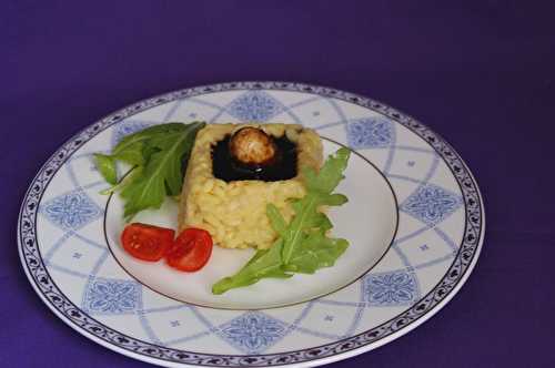 Cubes de risotto jaune au Balsamique