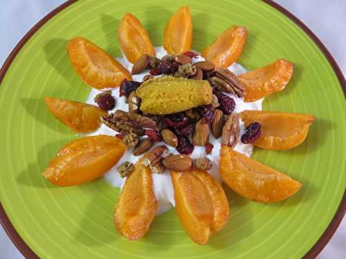 Dessert à l'assiette: Abricot, mélange bien-être