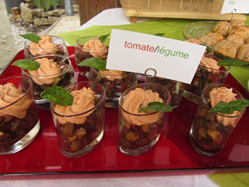 Ecume de tomate aux petits légumes