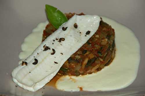 Filet de sole, fine ratatouille Méditerranéenne à l'émulsion de Pélardon