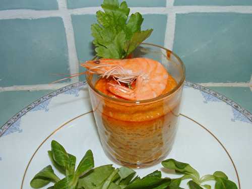 Flan de crevettes à la bisque de homard
