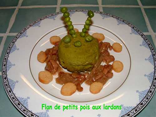 Flans de petits pois aux lardons