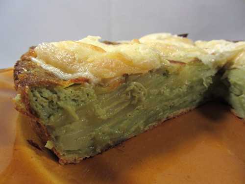 Gâteau de pommes de terre aux herbes et aux crottins de Chavignol