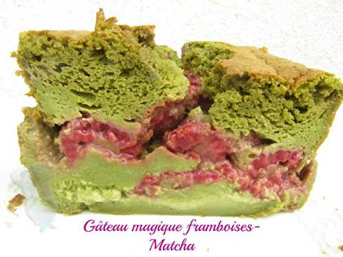 Gâteau magique framboises-Matcha